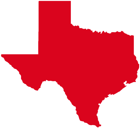 Texas in red